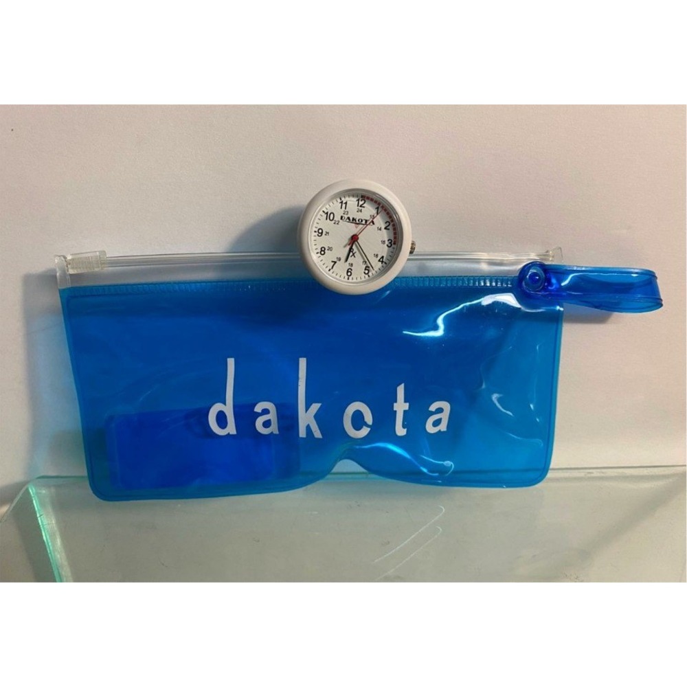 Dakota Watch Company Nurse Clip White Plastic Watch with Blue Pouch DA37793